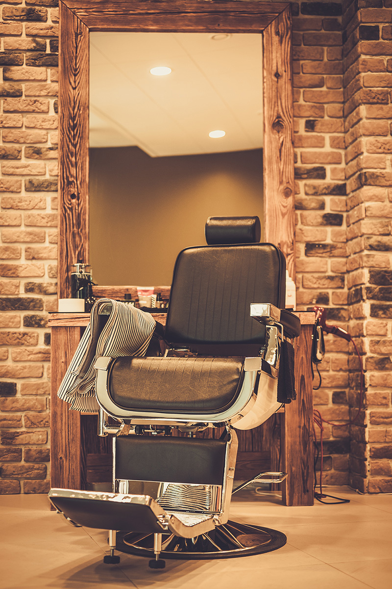 Client's chair in barber shop